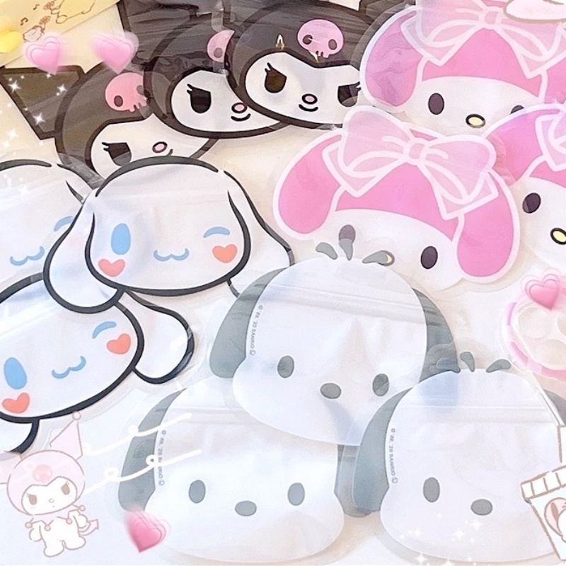 5pcs Anime Kartun Disegel Tas Perhiasan Mainan Kecil Paket Penyimpanan Tahan Lembab Tahan Air Paket Snack Permen Biskuit Bungkus Kantong