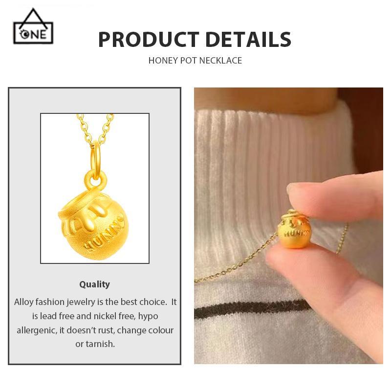 COD❤️COD❤️Kalung Winnie-the-Pooh Alloy Bahan Kartun Lucu Korea Gaya Aksesori Fashion-A.one-A.one