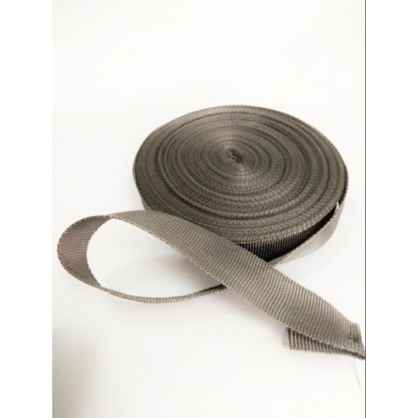 tali bisban warna/ plipit kain/webbing PP ukuran 2, 5 cm  1 rol ( 27 meter)