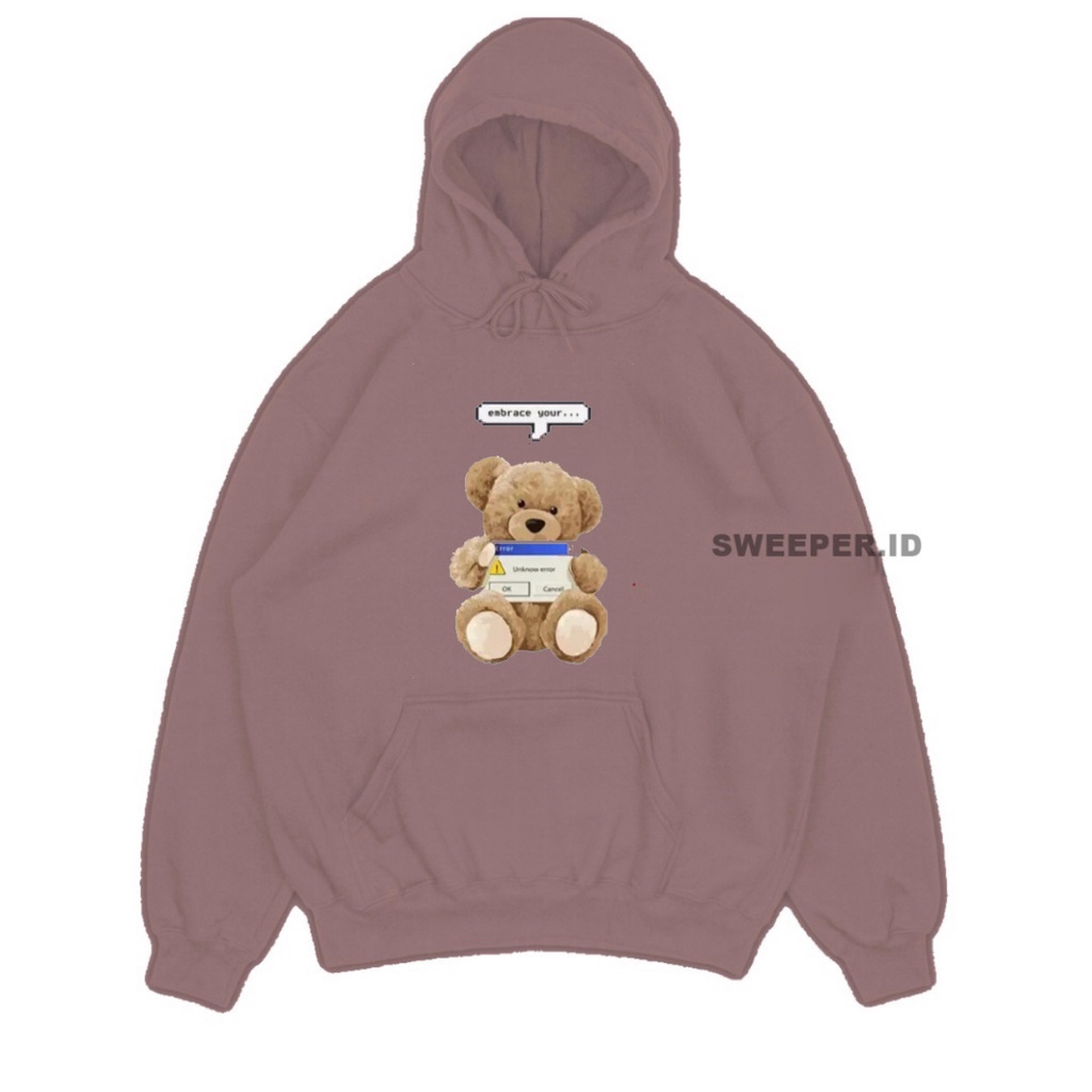 SWEATER HOODIE EMBRACE YOUR TEDDY BEAR 3D BAHAN FLEECE