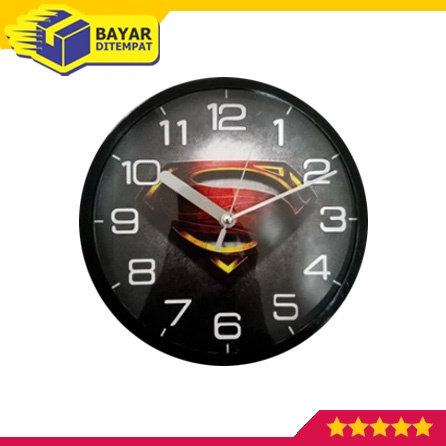 Jam Dinding Karakter Tempel Tembok Dingding Karakter SUPERMAN Analog Unik