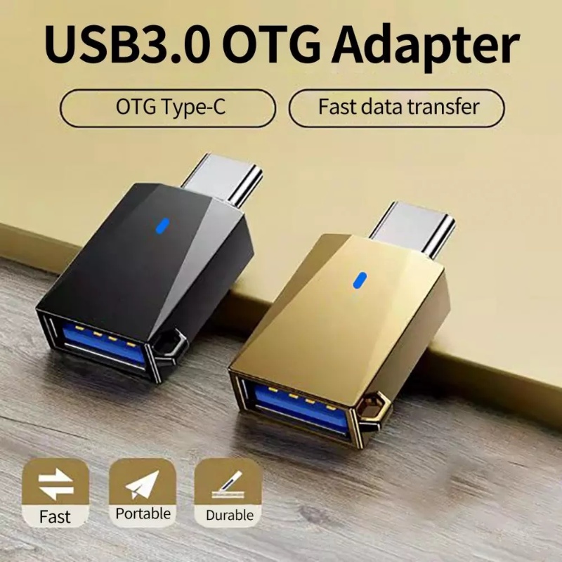 Konverter Portabel Zinc Alloy Pemancar Data 10A Pengisian Cepat Tipe-C Konektor USB3.0 Adaptor Cas Mobil Komputer