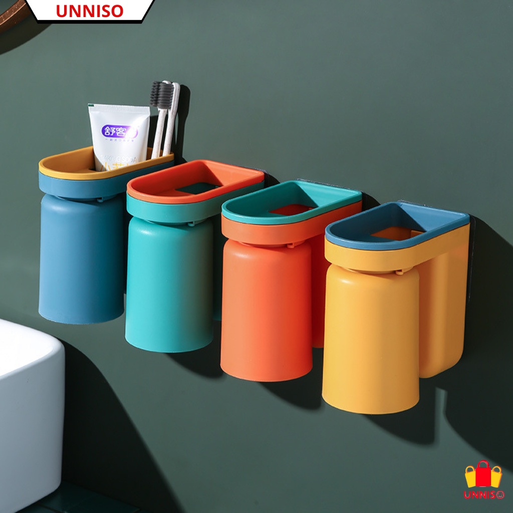 UNNISO - Rack Tempel Tempat Sikat Gigi Toothbrush Holder