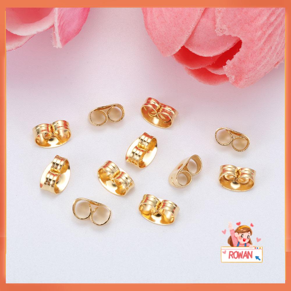 R-flower Earring Backs Stainless Steel Alat Membuat Perhiasan Aksesoris Perhiasan Klip Kupu-Kupu Ear Studs