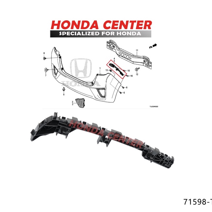 Breket braket bracket dudukan bumper bemper belakang kiri kanan jazz gk5 2015 2016 2017 2018 2019 2020 2021