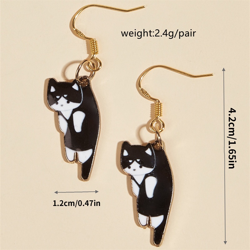 Fancyqube Trendi Lucu Kitten Ear Hook Kartun Gadis Bunga Kucing Anting Tekstur Manis Dan Segar Anting-Anting