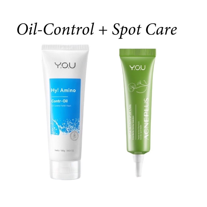 You Bundle Set Acne Plus Spot Care &amp; Hy Amino Facial Wash Anti Acne | Hydrating | Bye Byeterial | Brightening | Oil Control