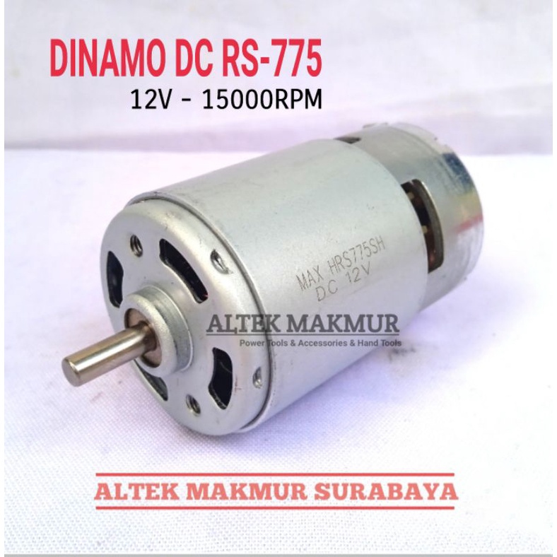 SPAREPART RS-775 DINAMO DC 12V 15000RPM MOTOR DC RS775 GEAR BOR BATERAI SUKU CADANG RS 775 / DINAMO 