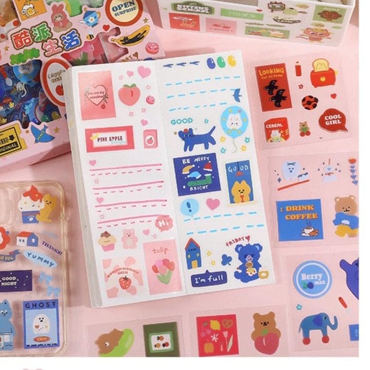 

❅Pasti Murah➩ 100 / 25 Lembar Stiker Motif Momo Kartun Korea Lucu Anti Air Dekorasi Handbook Scrapbook Sticker V67 ❅