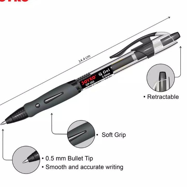 

✯#Sale❇➧ (12pc)Gel Pen Pulpen Pena Joyko GP-265 Q Gel 0.5 mm / Q GEL JOYKO 62 ➧