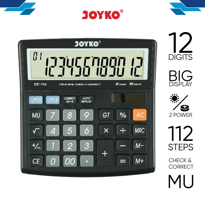 

TERJAMIN Calculator / Kalkulator Joyko CC-11A / 12 Digits / Check Correct