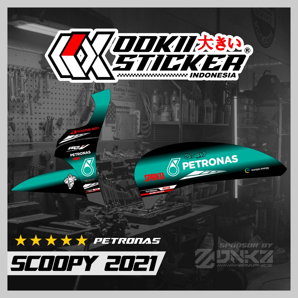 Stiker Scoopy New 2021 Decal Striping Scoopy 2021 Premium Racing Petronas OOKII