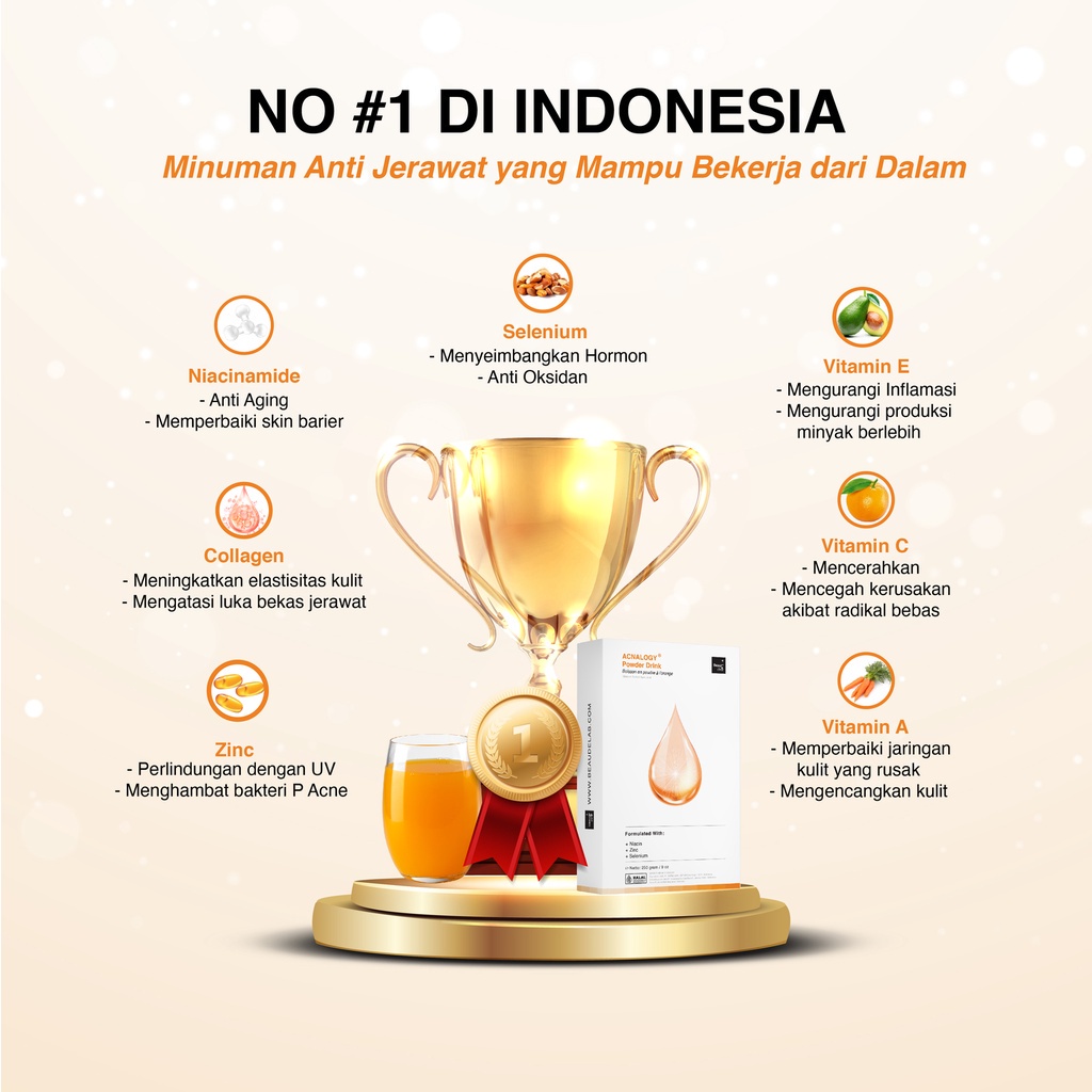 Acnalogy Powder Drink Obat Minum Jerawat Minuman Antioksidan Penghilang Bekas Jerawat Acne Treatment Drink Menyeimbangkan Hormon - 125gr