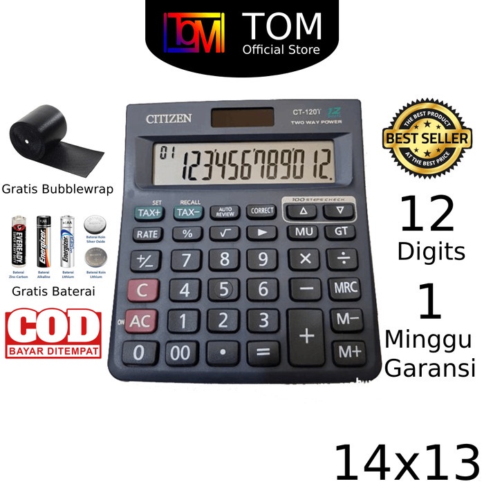 TERMURAH Kalkulator Citizen 12 Digit - CT 120T - Calculator Citizen CT 120T +++