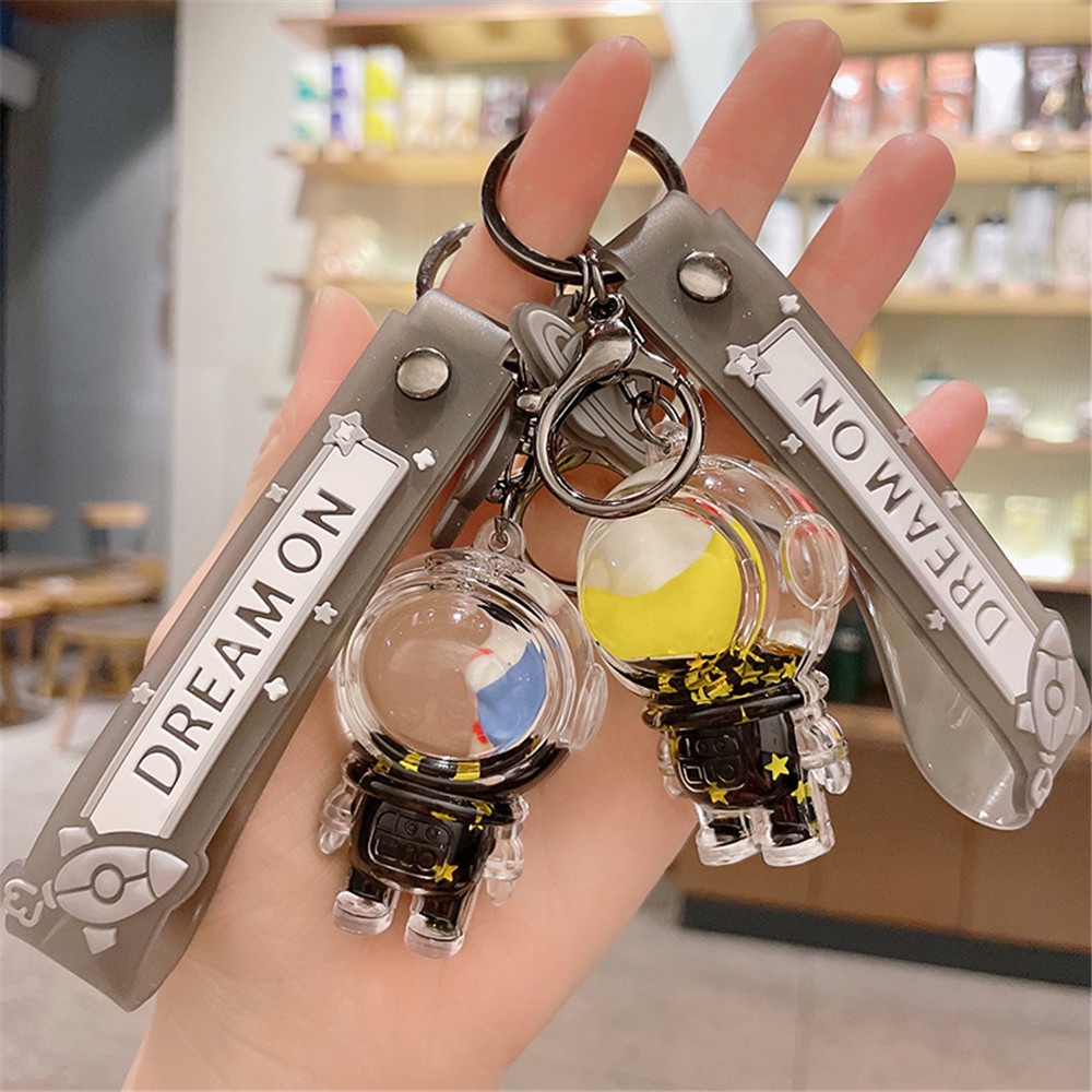 [COD Tangding] Kartun Transparan Astronot Gantungan Kunci Tas Lucu Liontin Gantung Ornamen Spaceman Keyring