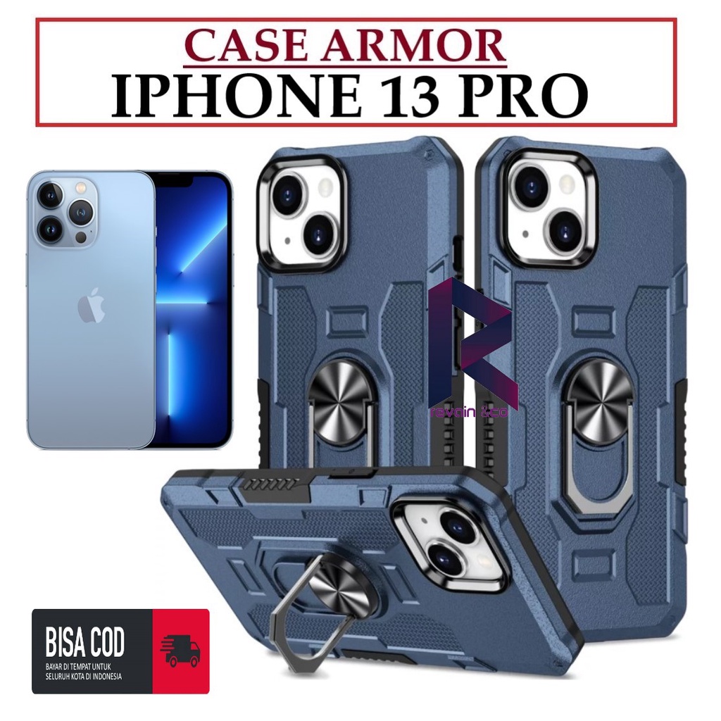 Case Armor IPHONE 13 PRO Iring Cincin Magnetic Kesing Hp Protect kamera Premium Hard Case Standing Robot Pelindung Kamera