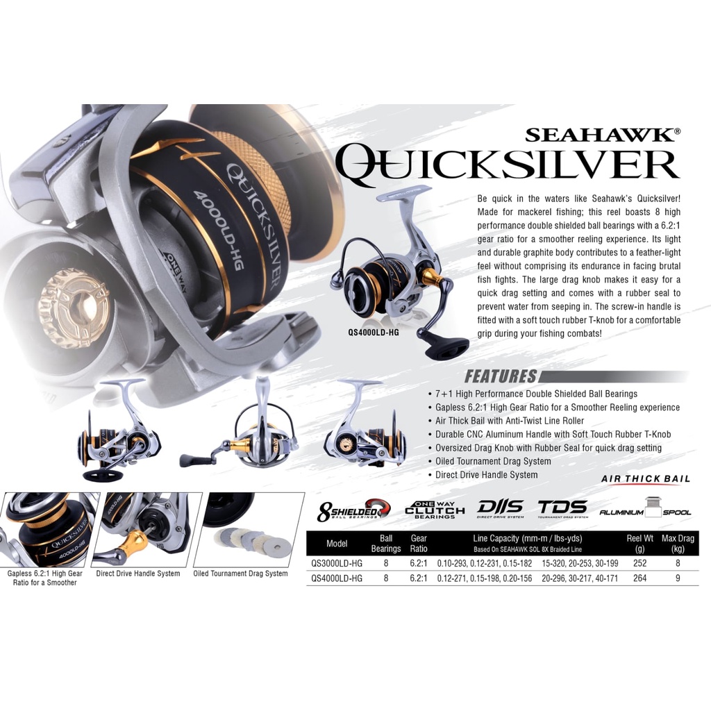 Reel SPINNING SEAHAWK QUICKSILVER