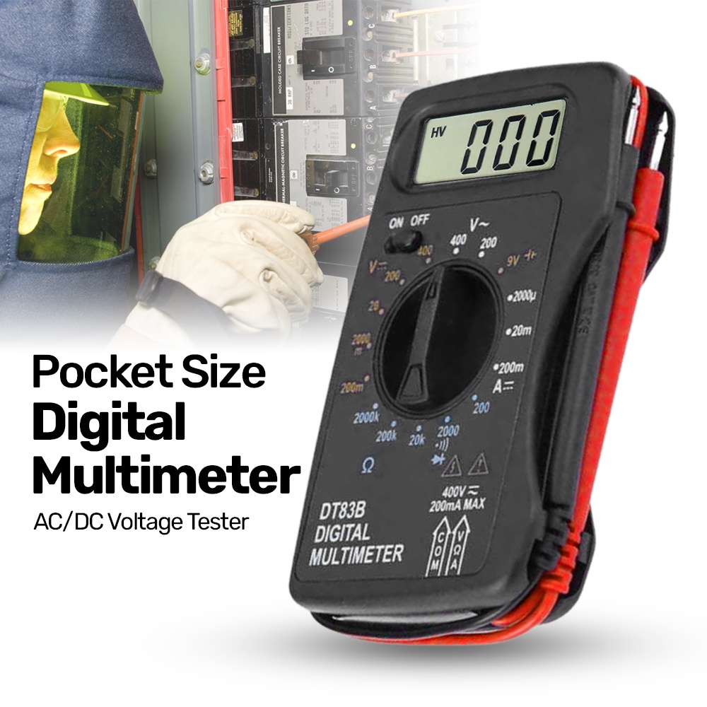 Pocket Size Digital Multimeter ACDC Voltage Tester - DT83B