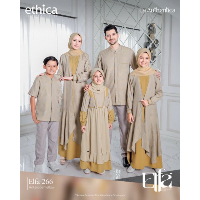 Ethica Elfa 266 Antelope Yellow Kagumi 270 Kagumi Kids 127 Kahfi 243 Kahfi Kids 174 Baju Muslim Sarimbit Keluarga Family Series Terbaru Lebaran 2023 Ori