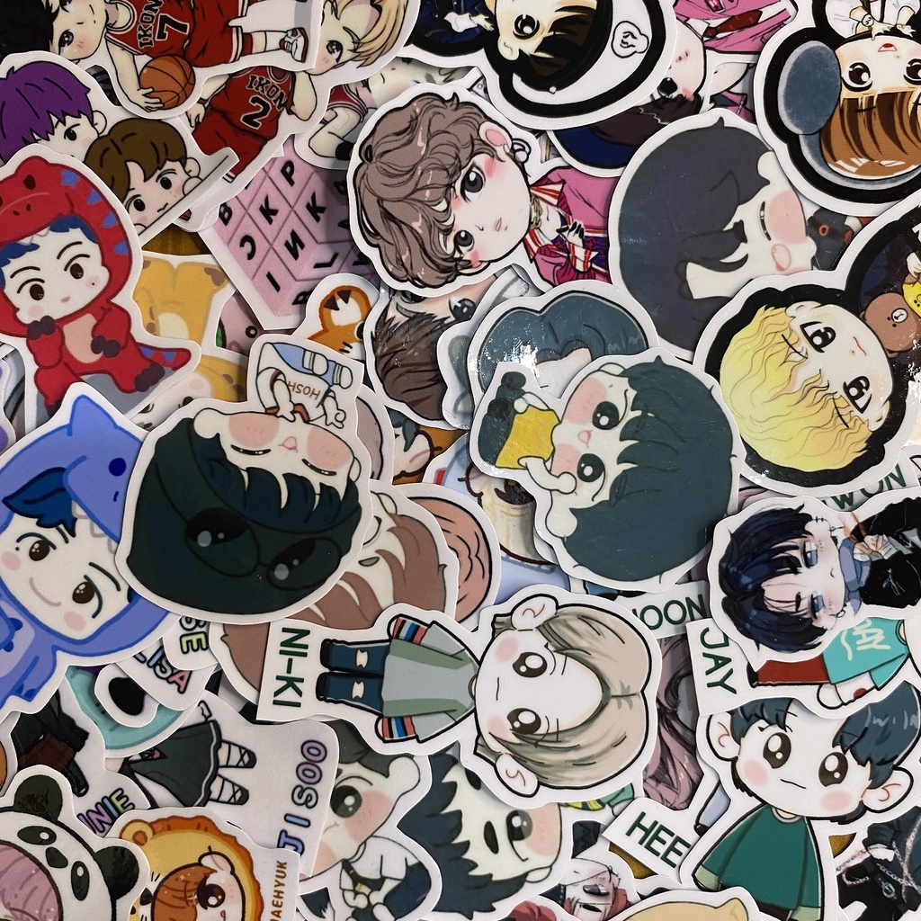 Sticker Tumblr Pack Kpop Black Pink Boy Band NCT Red Velvet Trasure Girl Band Sticker Pack Waterproof Tumblr  Hiasan Laptop Notebook Tumbler Case Hp DIY