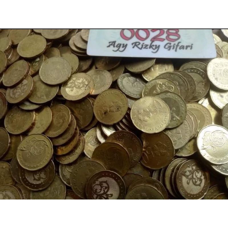 koin Malaysia 50 sen per 1 ringgit , 50 sen x2pcs