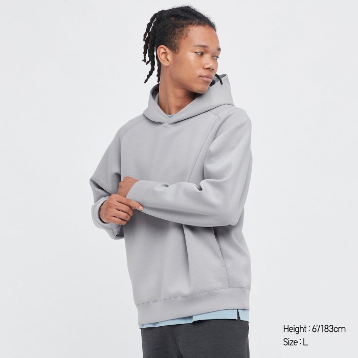 {FashionStore} UNIQLO Sportswear Pullover Sweat Dry Hoodie Ultra Stretch - 02Lightgray Murah