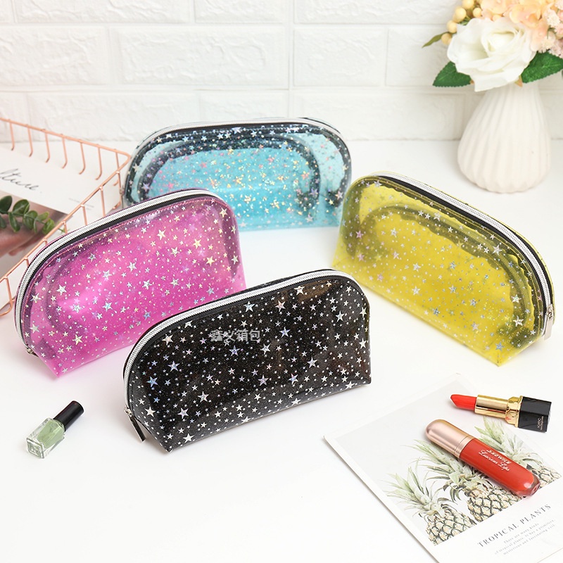 TS15 Tas kosmetik transparan Pouch cosmetic Tahan air bahan PVC