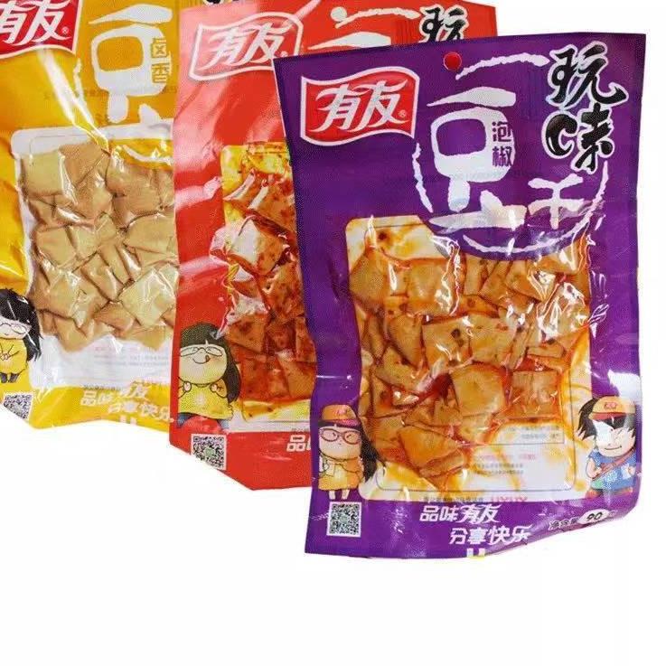 

[KODE PRODUK FPT7L9786] Tofu kering/ tahu kering / youyou / 友有豆腐干/mala/spicy/original
