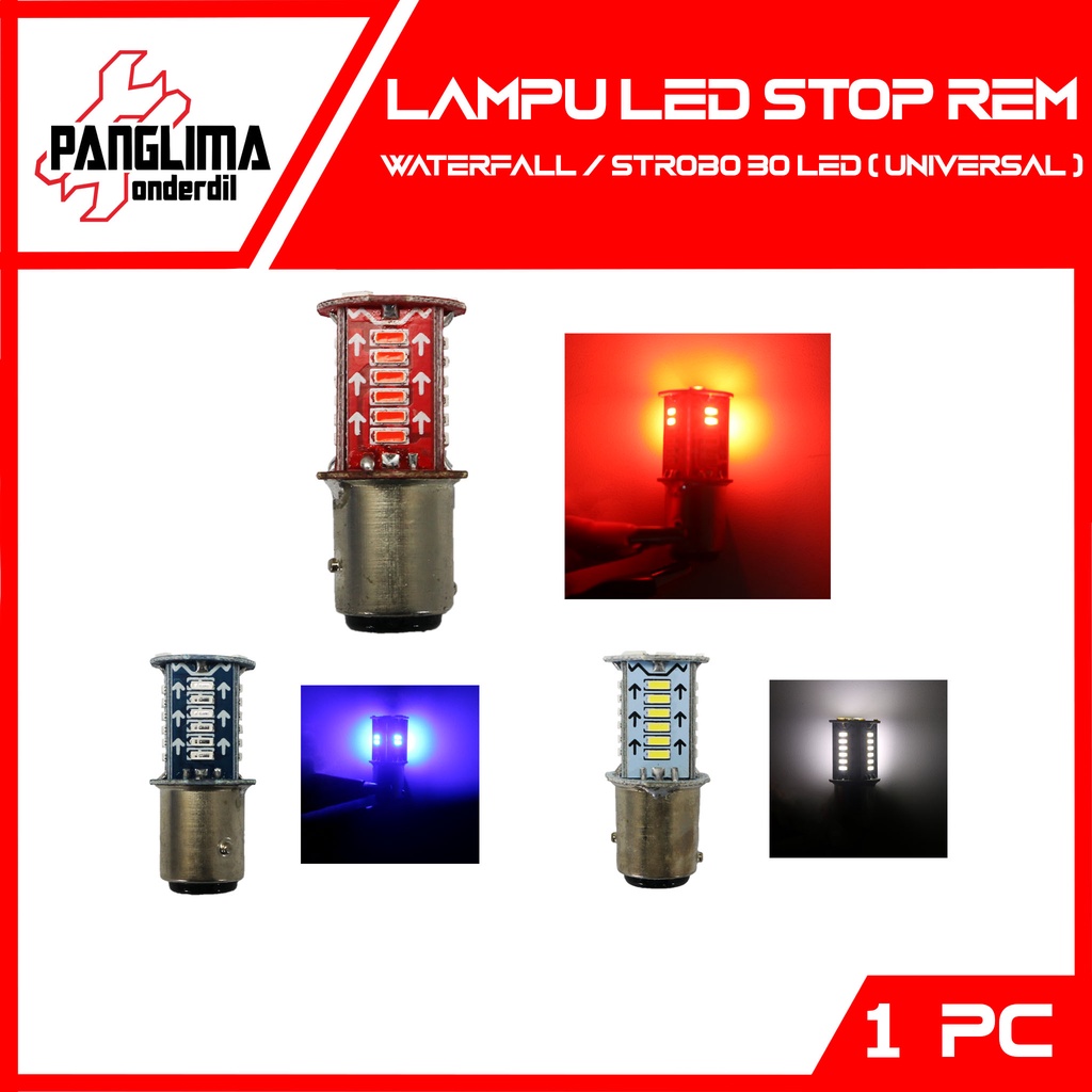 Jual Lampu Stop Rem LED 30 Mata Running Waterfall Strobo Belakang Stop