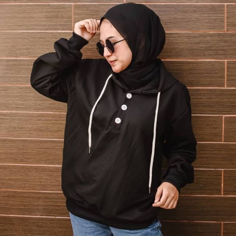 Hoodie polos kancing Cosmo swag Harajuku// jumper sweetshirt kupluk saku dewasa wanita pria perempuan laki cewe cowo unisex bahan fleece// hudie distro viral// Women Man Loose Pullover print sablon outwear rushing girl