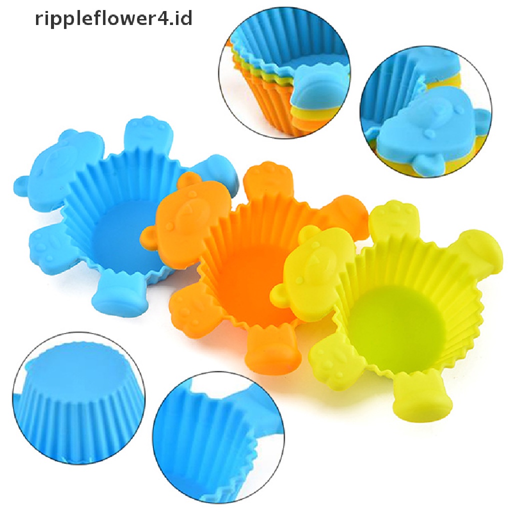 {rippleflower4.id} 1pcs Cetakan Kue Silikon Beruang Kartun Mini Cupcake Baking Mold DIY Kitchen Tools~