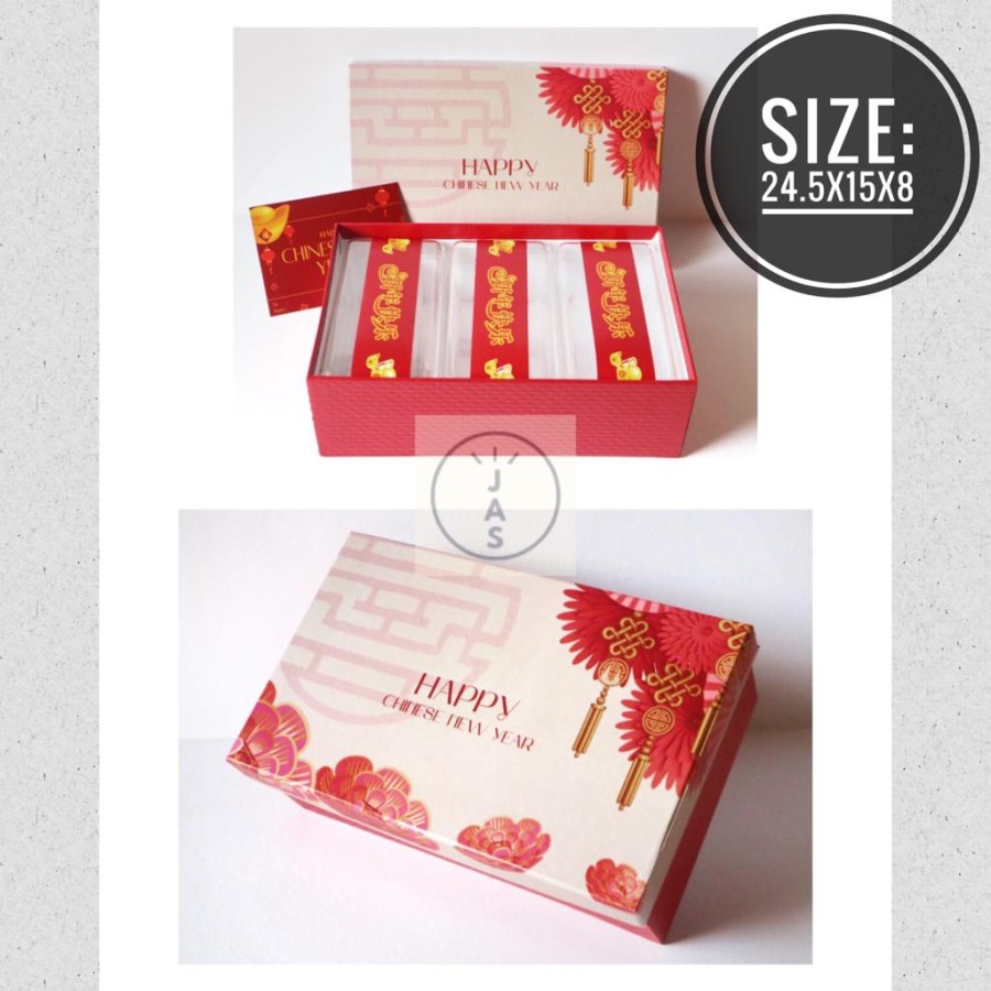 

kotak kue 24.5x15x8 hard box / hand made / box hampers kue edisi imlek