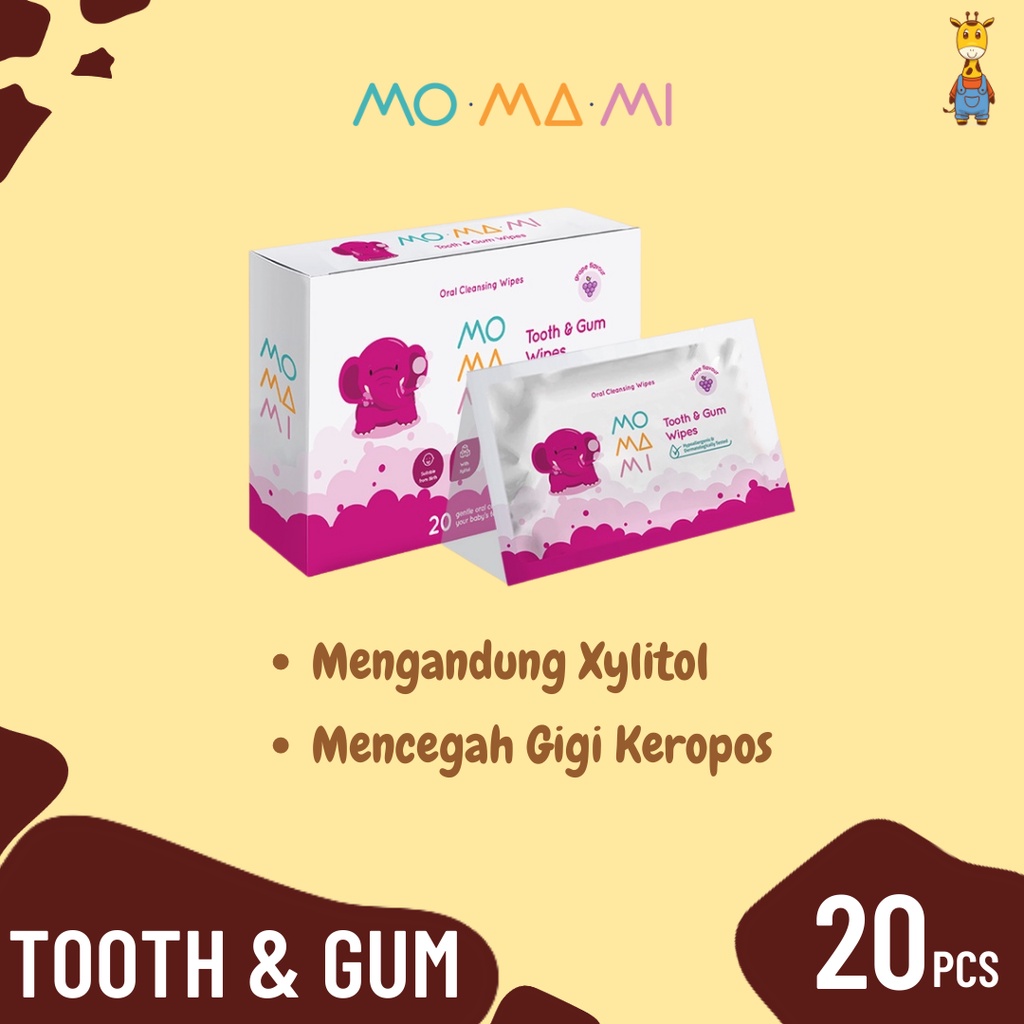 MoMaMi Tooth &amp; Gum Wipes 20s | 30s - Tisu Basah Gigi &amp; Gusi Bayi