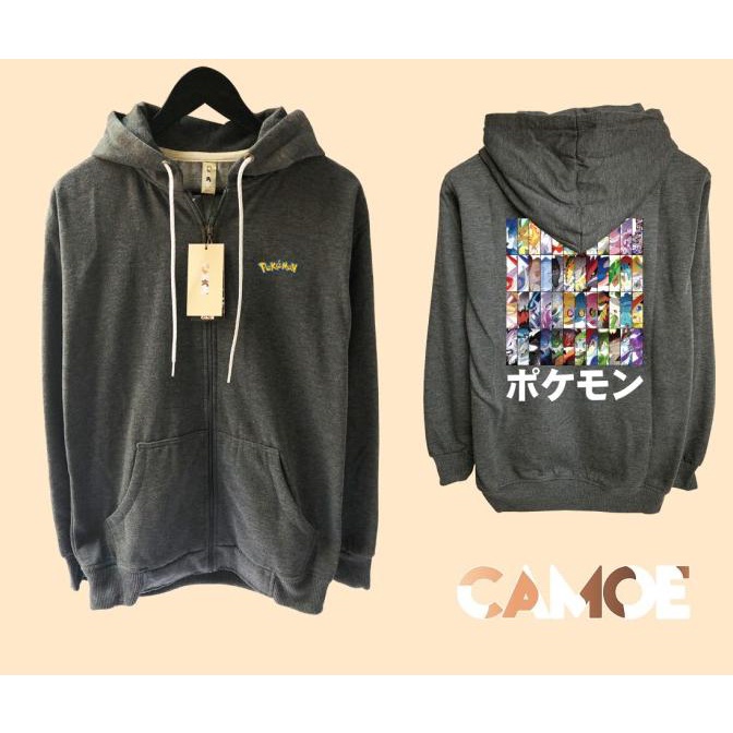 Jacket Pokemon All Legendary Japan Sweater Hoodie Pria Bahan Fleece Sablon Polyflex Zipper Resleting