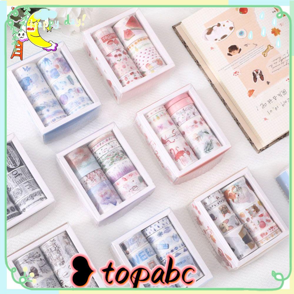 Top 10rolls/Set Washi Tape Siswa Tangan Dekorasi Akun Bahan Scrapbook DIY Stiker