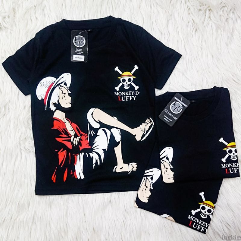 Atasan Baju Kaos Anak Laki Laki One Piece Monkey D'Luffy Original Cotton 30s Ingkigs Kids Fahion Style