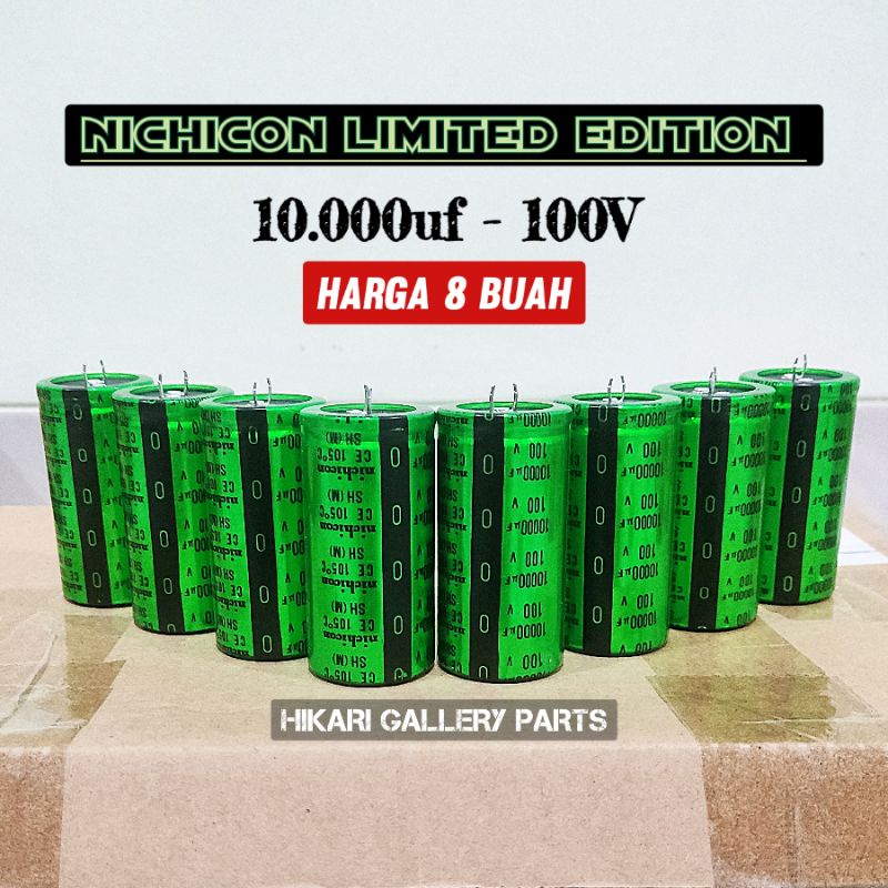 [Paket 8 Buah] Kapasitor Elco NICHICON 10.000uF 100Volt LIMITED Edition / Kapasitor Elko 10000uf 100