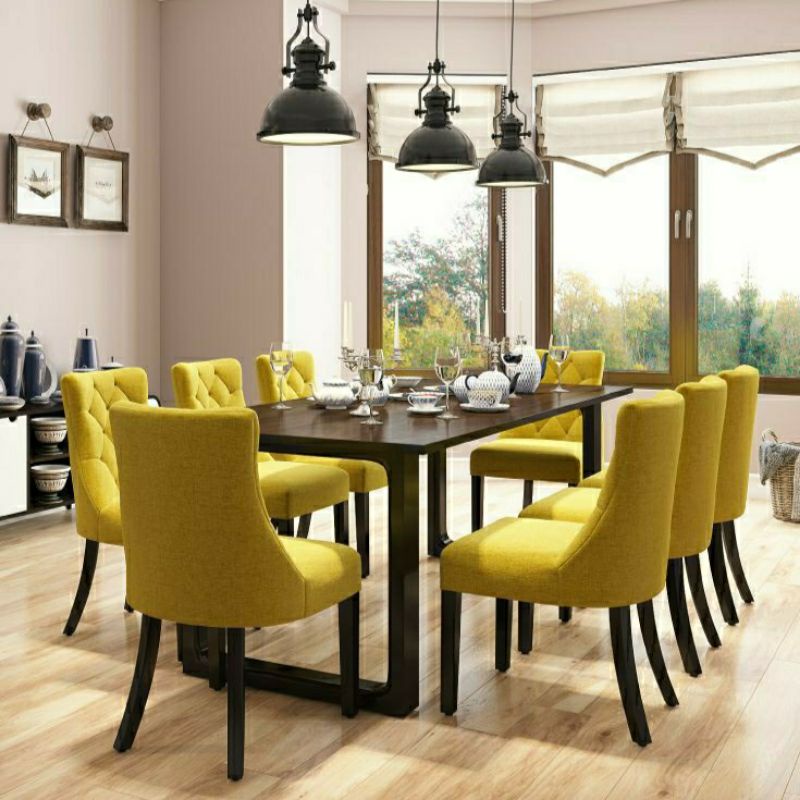 Meja makan set 8 kursi kayu jati