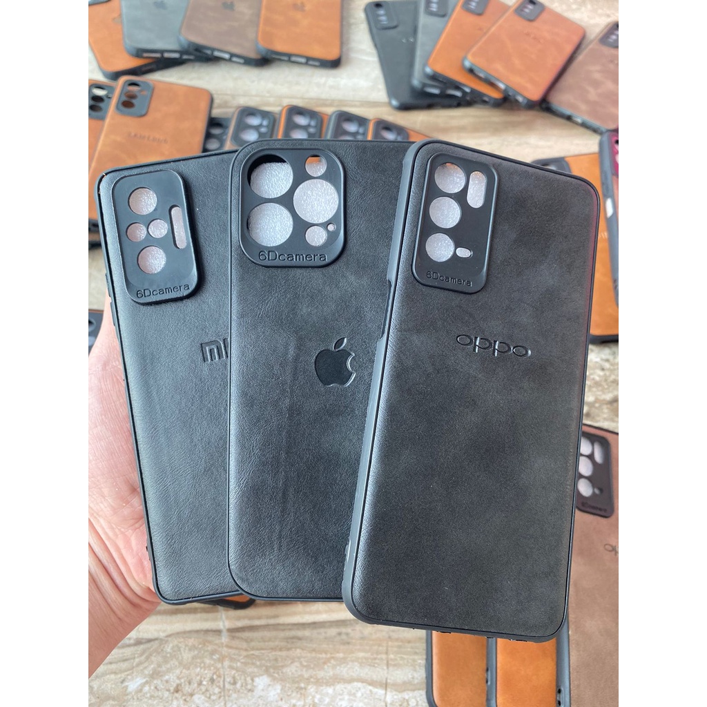 LEATHER SOFT CASE IPHONE 14 PROMAX 14 PLUS 14 PRO 14  WITH LOGO EMBOSS + PROTECTOR CAMERA