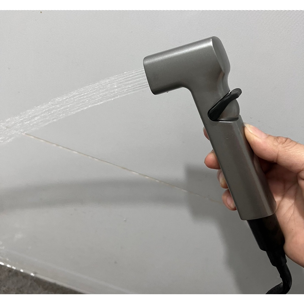 Kepala shower Bidet kloset kotak HITAM abu abu grey crom 15- HEAD jet shower closet segi geser on off minimalis panjang semprotan toilet sprayer spray cebok BLACK Grey gun metal  silver