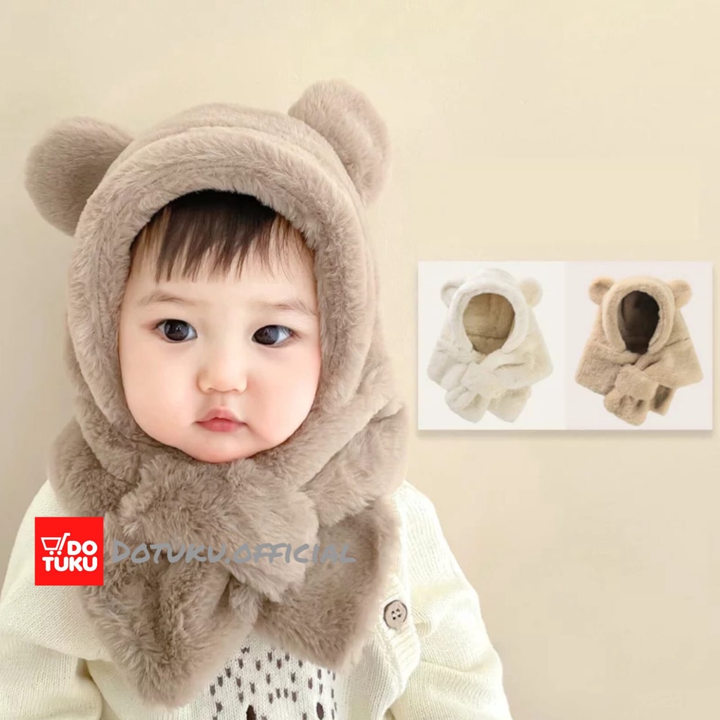 Dotu Bear Hat / Topi Beruang Anak Lucu Topi Anak Lucu Usia 1-5 Tahun