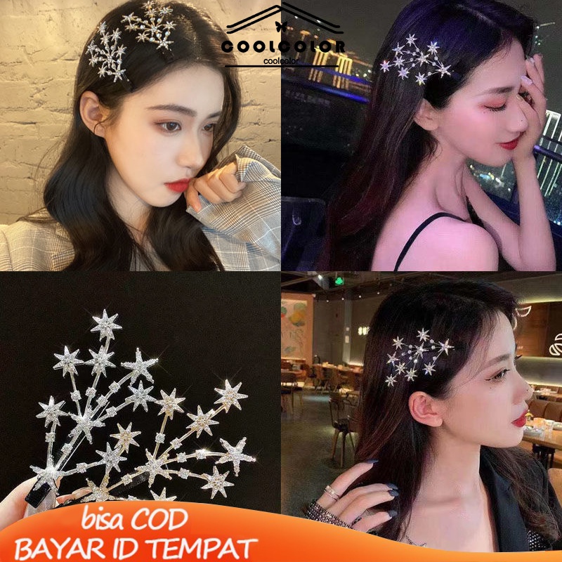 COD❤️Jepit Rambut Korea Wanita Fashion Motif Terbaru Full Bintang Permata Zirkon original- cl