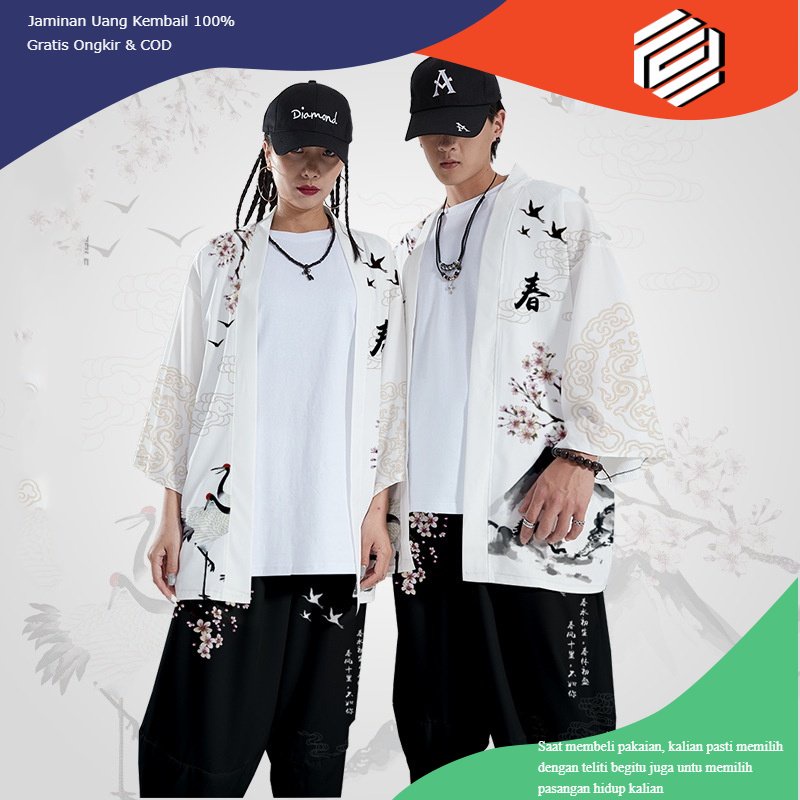 Haori Kimono Jepang Custom – Outer Casual Motif Jepang Premium