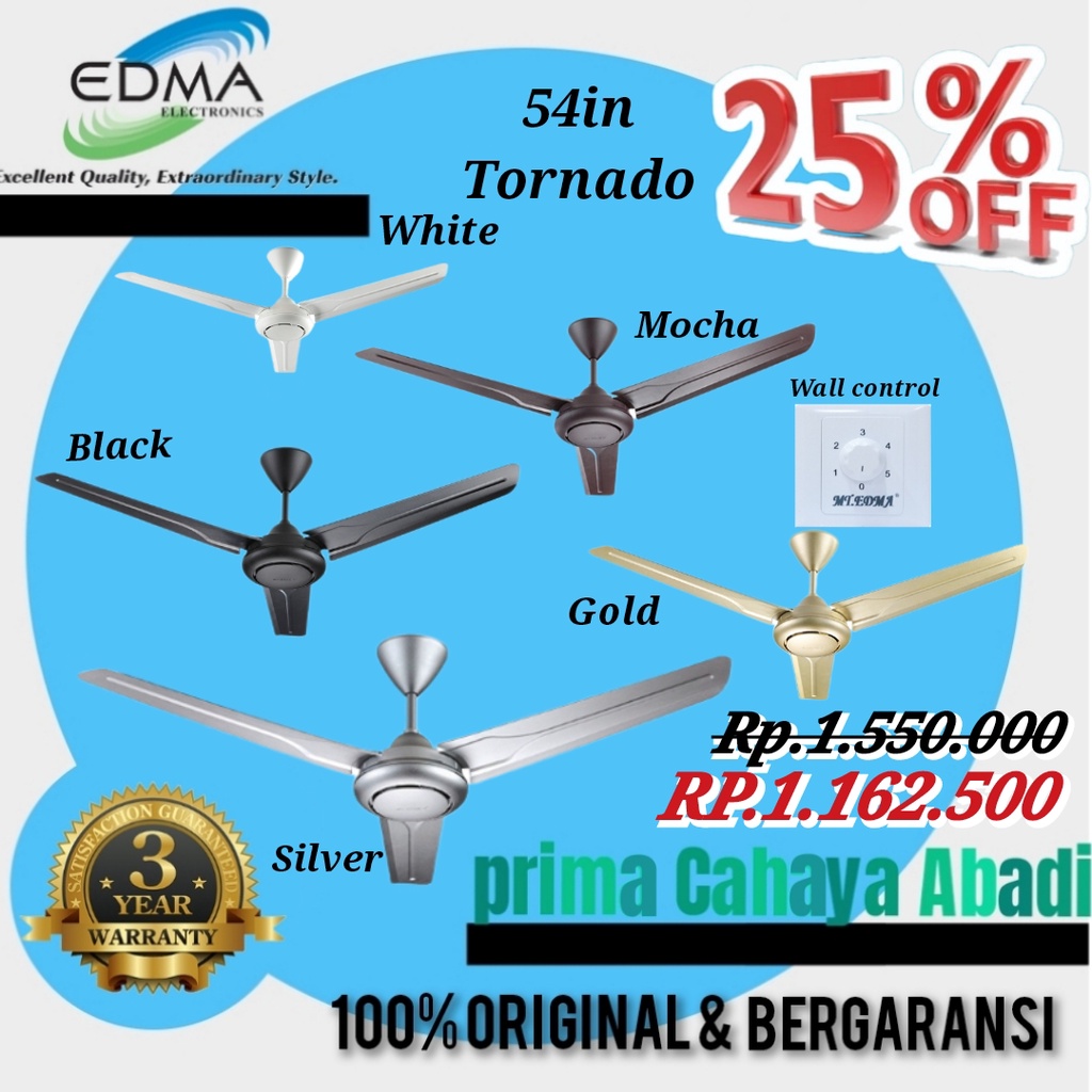 Jual Mt edma 54in Tornado kipas angin plafon wall control Shopee