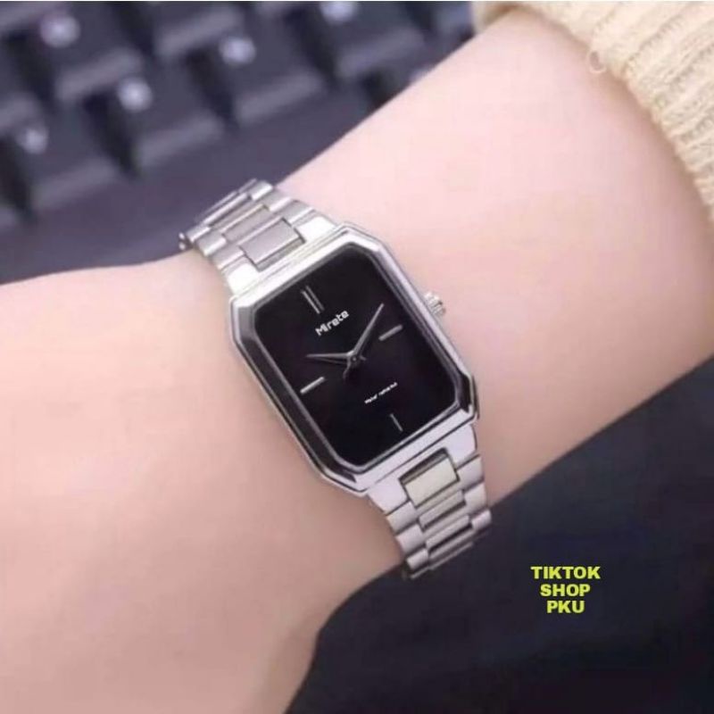 NEW COD!!! Jam Tangan Wanita Mirete Original || water resistan Murah || Rantai stainliss steel model Analog || Jam Tangan Wanita paling Kekinian Dan Terlaris || Jam Tangan Cewek Cantik || Jam Tangan wanita persegi CoD