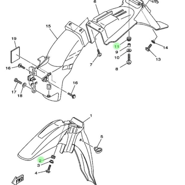 ㅚ Karet Grommet Gromet Cover Body - Spakbor dll Yamaha F1ZR FIZR F1Z FIZ R Force 1 F1 Alfa Champ Ori