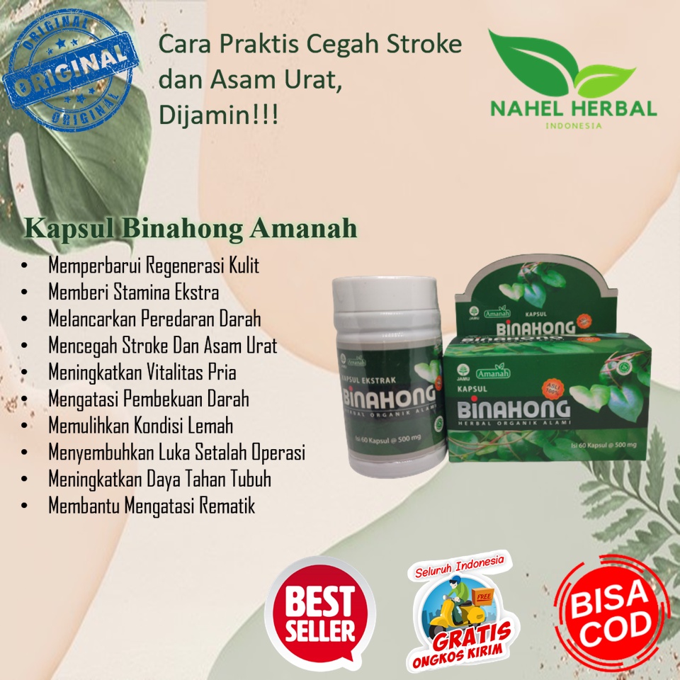 Obat Assalam Asam Urat Cina Dan Flu Tulang  Reumatik Alami - Cod Kapsul Binahong Amanah Penyembuh Lu