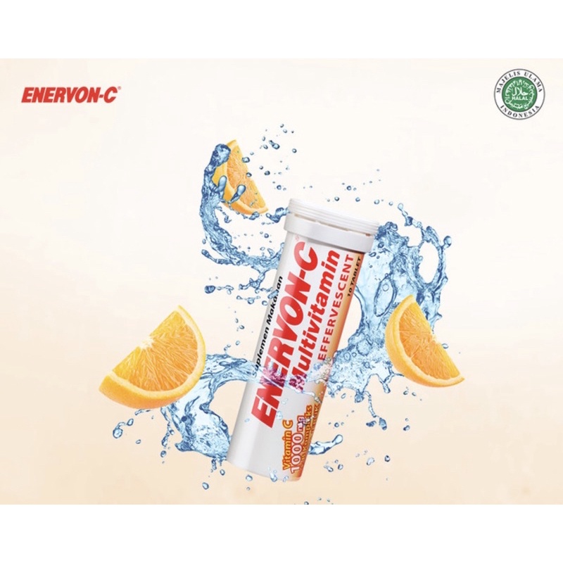 Enervon C effervescent 10 tablet ( multivitamin celup air )