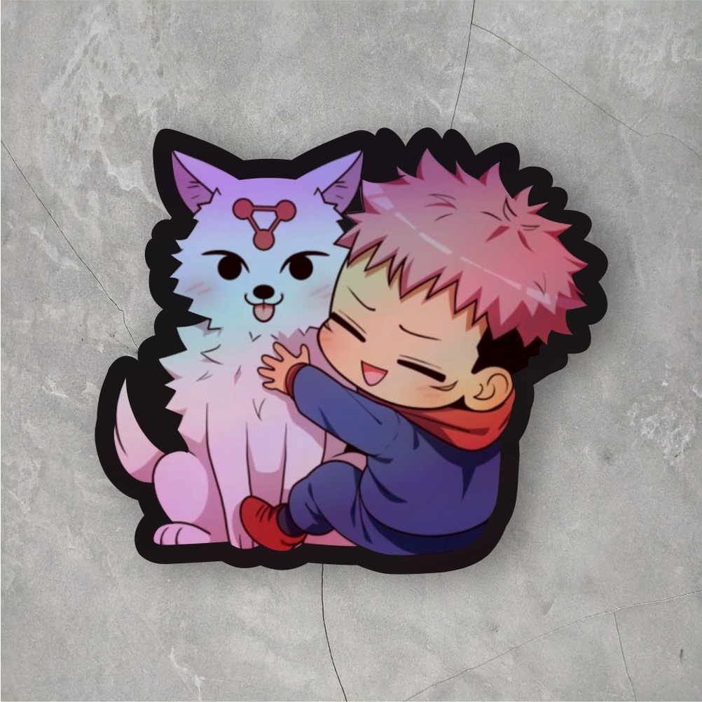 Sticker Anime Hologram Sukuna Jujutsu Kaisen Sticker case Hp & Laptop ukuran 7 cm