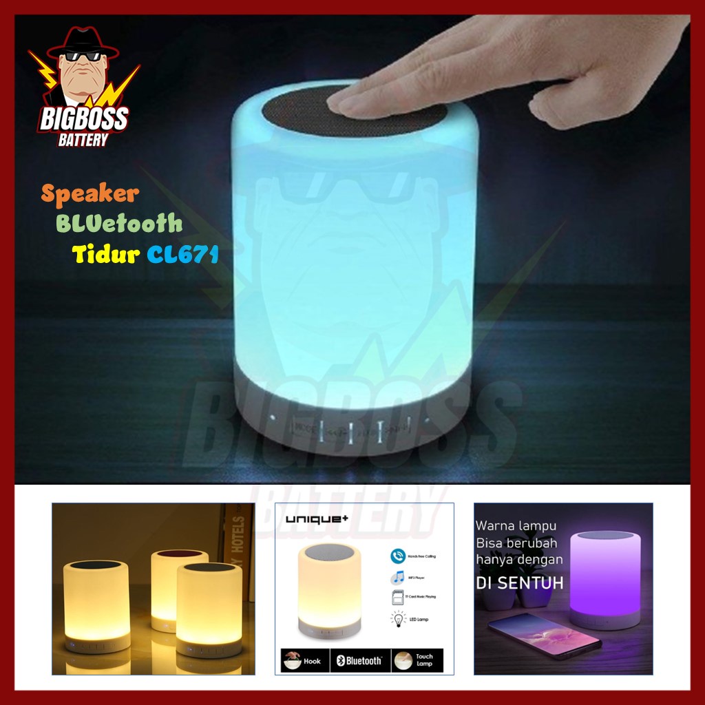 Speaker Bluetooth Minimalis CL671 Night LED Smart Touch Rgb Spiker Lamp